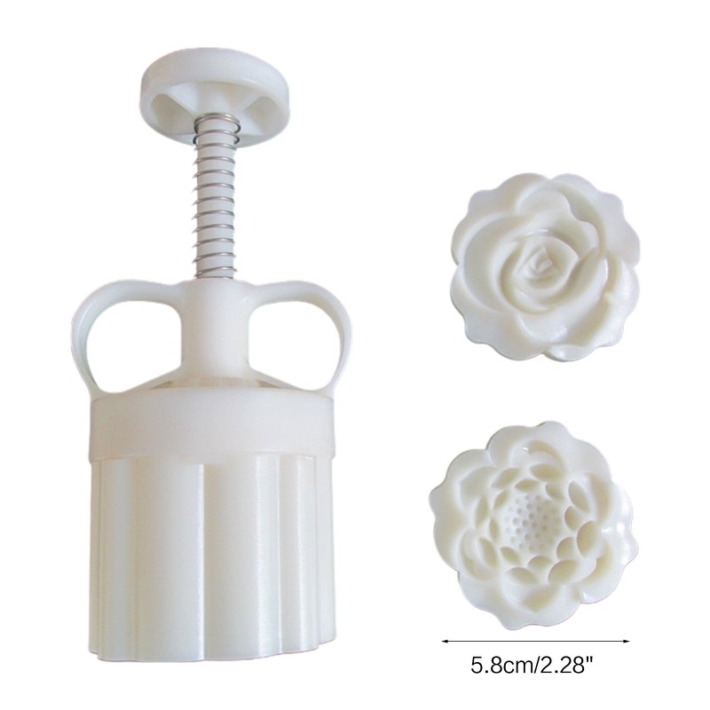 Moon Cake Mould Hand Pressure Cookies Cutter Smooth Exquisite Rose Lotus Shape gallery