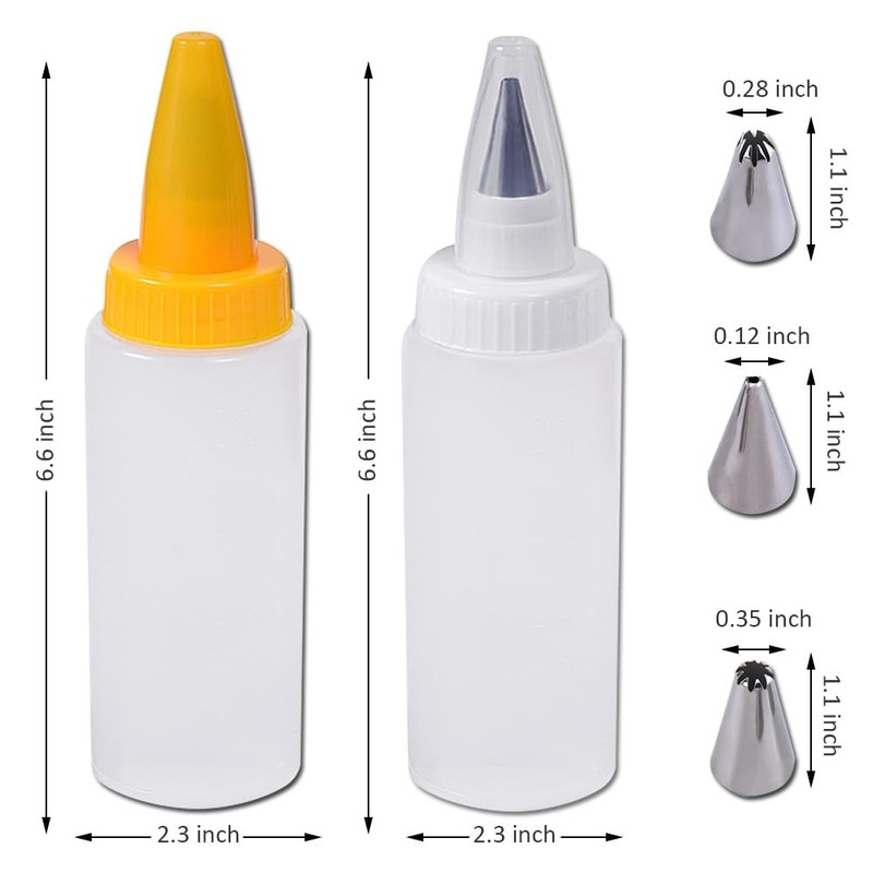 Eolilim 6PC Plastic Frosting Piping Kit, Icing Bottles Easy to Clean, Practic... gallery