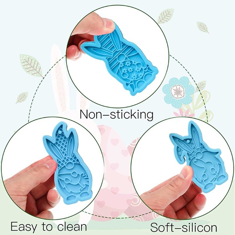 3-Piece Silicone Candy Molds Easter Rabbit Shape Perfect Gifts for Baking Lovers gallery
