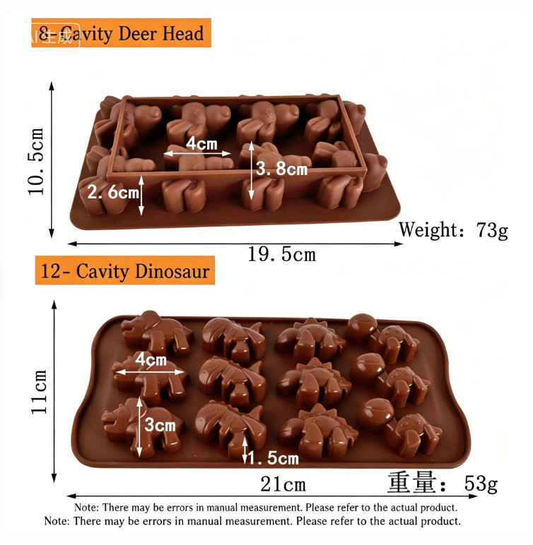 Cartoon Dinosaur & Mouse Silicone Mold Baking Ice Chocolate DIY Craft Tool gallery