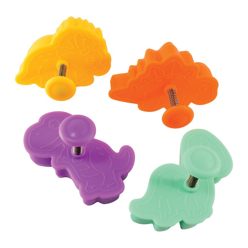 R&M International 4 Piece Dinosaur Cookie Stamper Set, 2-Inch gallery