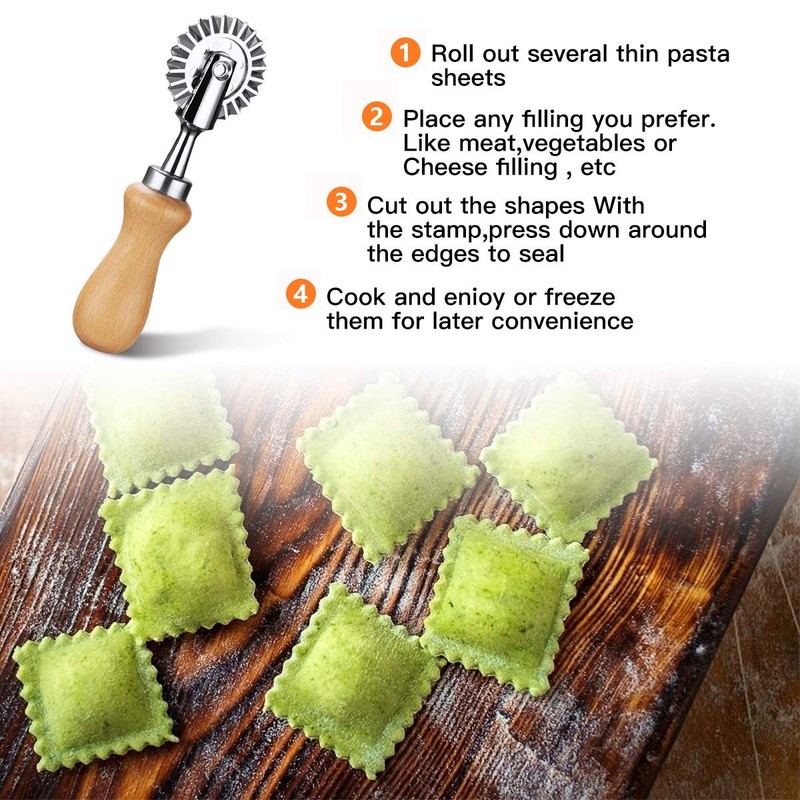 Pastry Wheel Cutter - Pasta Cutter Wheel - Ravioli Crimper Cutter Wheel for Home gallery