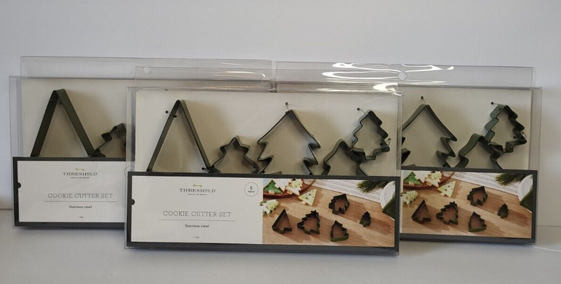 3 Sets – Threshold Cookie Cutter Set – Christmas Trees 5 Pieces per Pack Holiday