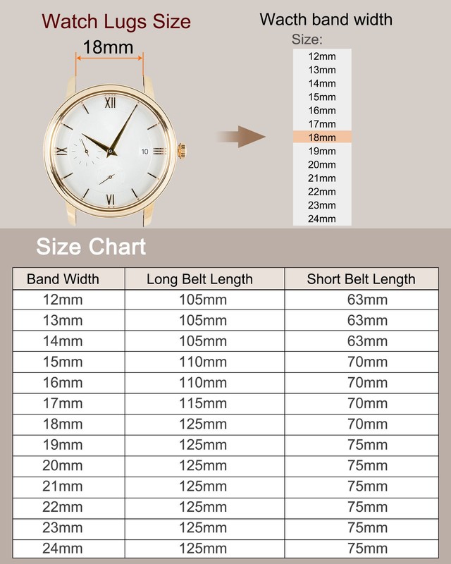 Watch buckle distribution strap 23mm leather strap black gallery