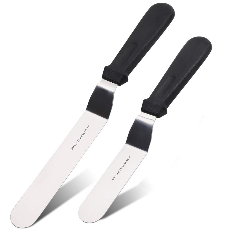 Angled Icing Spatula, Stainless Steel Offset Spatula, Cake Spatula Set of 2 B…