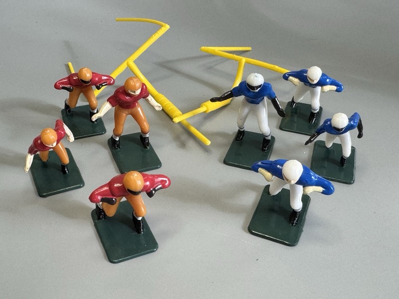 Wilton Football Player Cake Topper Figures Goal Posts Vintage 1974 Hong Kong