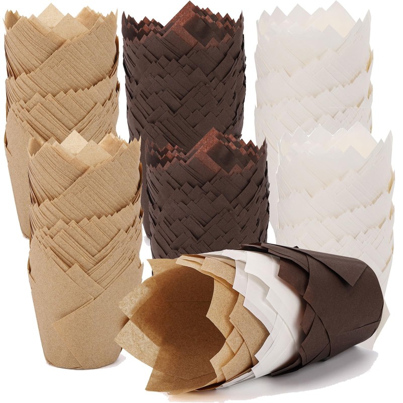Multicolor 300 PCS Cupcake Muffin Liners Tulip Baking Cups Greaseproof Paper