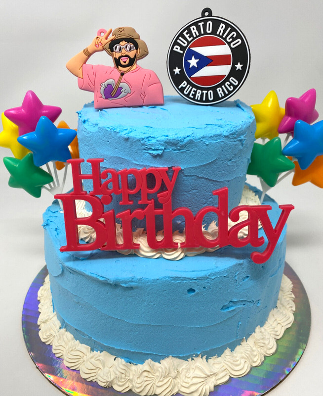 Bad Bunny Puerto Rico Birthday Cake Topper ~ BRAND NEW ~ 2+ Inches Tall