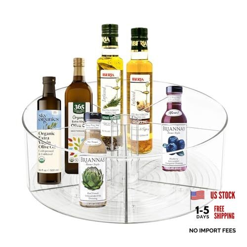 Large Lazy Susan Rotating Turntable Organizer with 5 11.5×11.5×4.3 inch