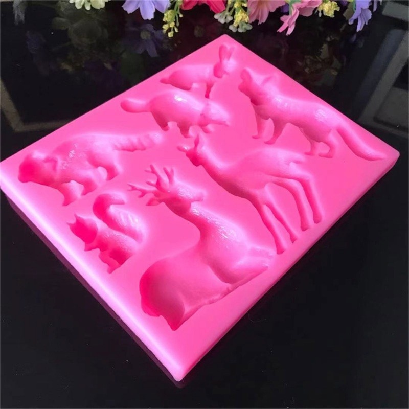 Forest Animals Deer Rabbit Molds Handmade Soap Craft Kitchen Baking Fond Family gallery