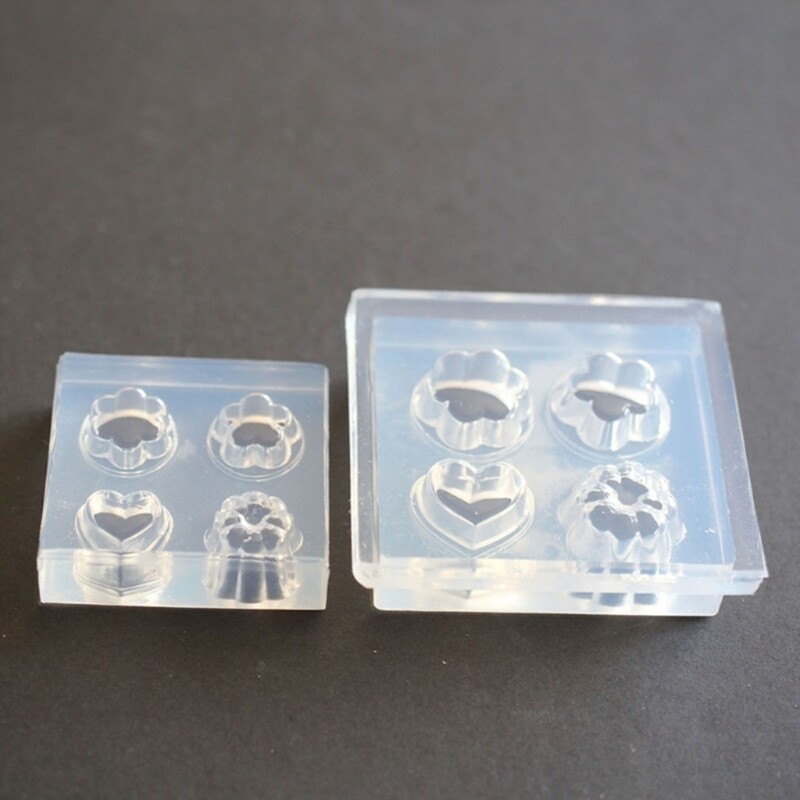 2Pcs 4-Hole Soft Silicone Mould for DIY Jelly Puddings Making Resin Casting Tool gallery