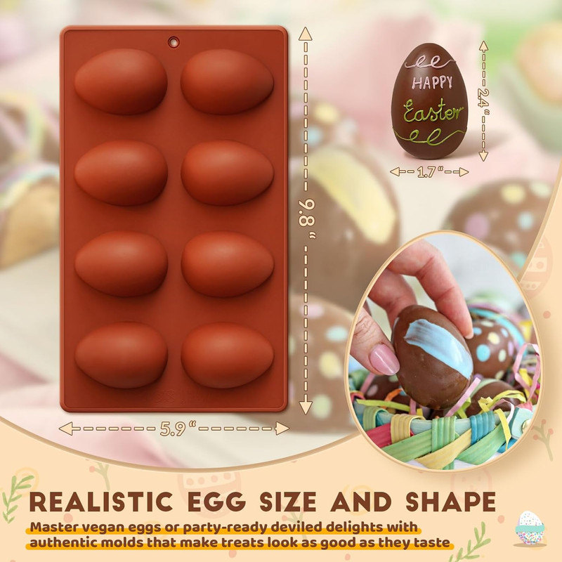HKNMTT Silicone Egg Molds Easter 2PCS, 2.4" Food Grade 3D Moulds for Vegan Devil gallery