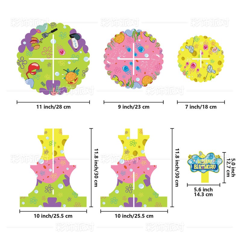 SpongeBob Birthday Cake Stand for Kids, Patrick Star Party Decorations Supplies gallery