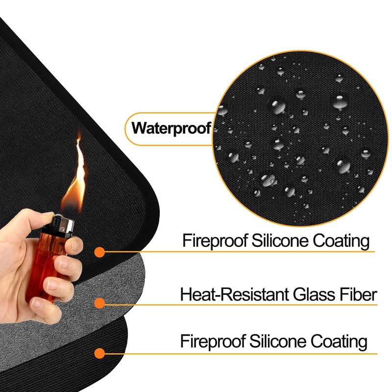 Yarlung 3 Pack Heat Resistant Mats for Countertop, 18 x 18 x 15 Inch, Black gallery