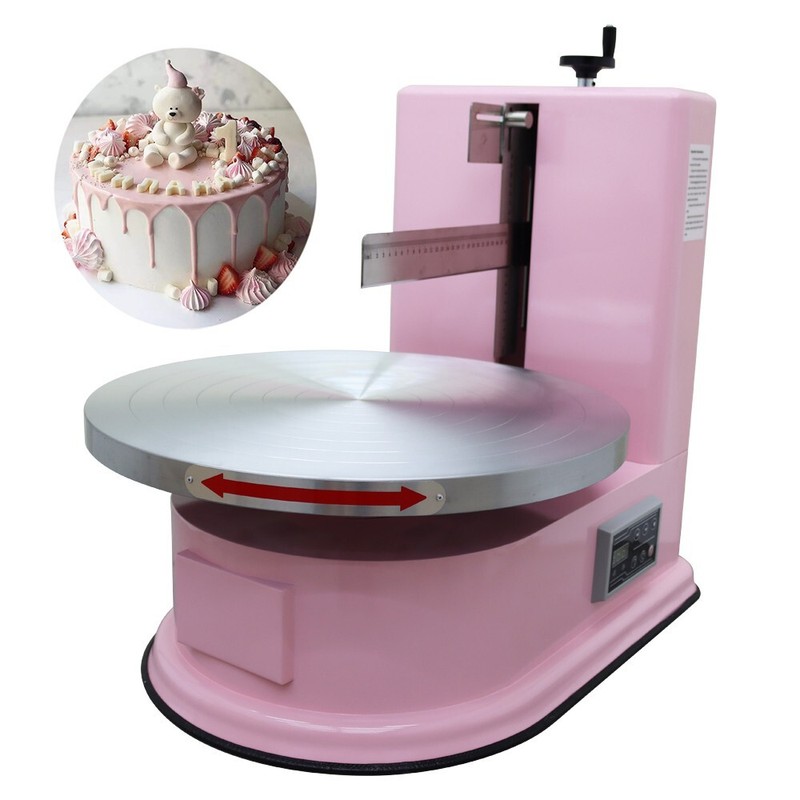 110V 4-16in Cake Cream Spreading Coating Smearing Machine Pink 19.7in Turntable