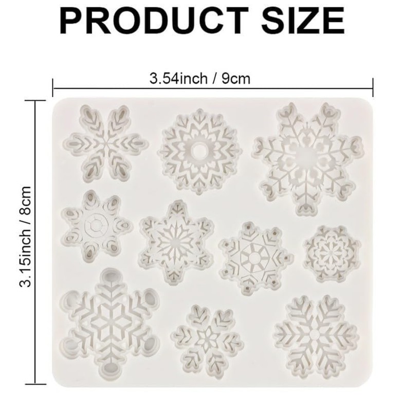 Snowflake Silicone Fondant Mold Baking Molds for Christmas Snowflake Molds gallery