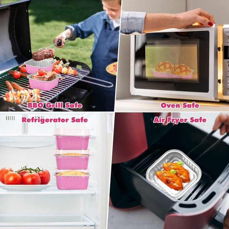 Elegant Mini Cake Pans 50 Pack Foil Baking Cups With Lids Small Dessert Tins gallery