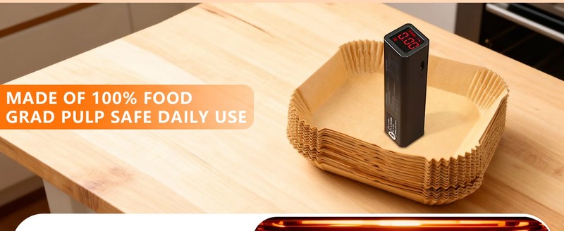 400 Pcs Air Fryer Liners Disposable, 8” Square Unbleached Heavy Duty Air gallery