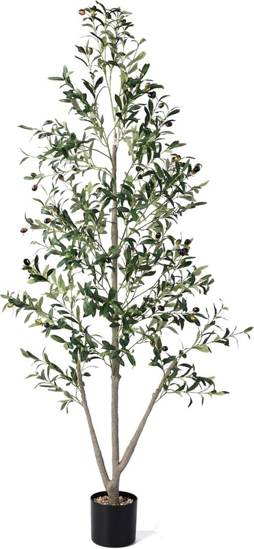Olive Trees Artificial Indoor, 5FT Tall Faux Olive Tree with Moss and