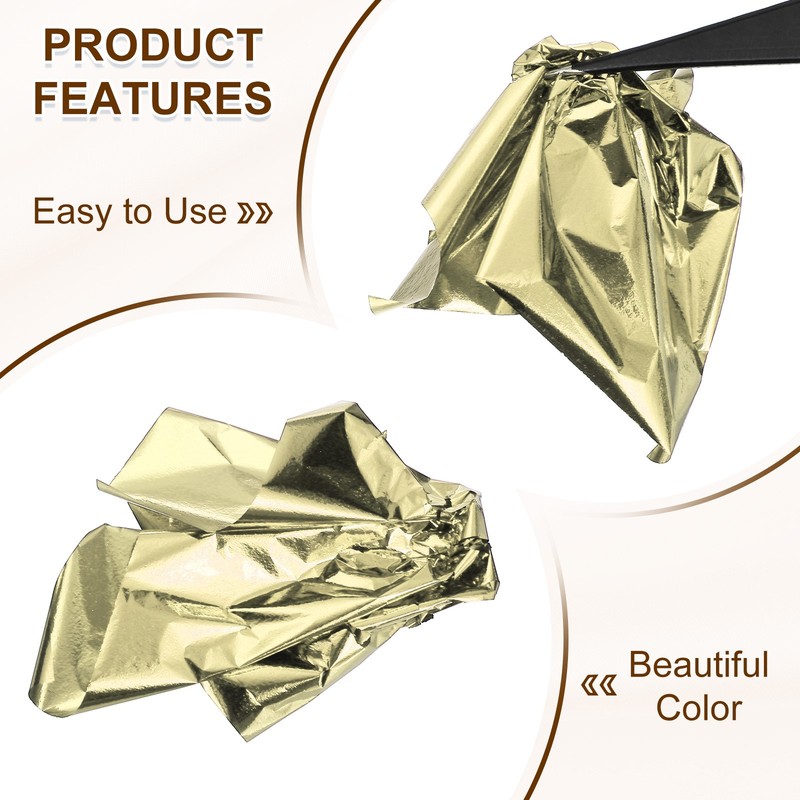 100pcs Leaf Sheets, 5.5" x 5.5" Metallic Foil Leaf Paper Champagne Silver gallery