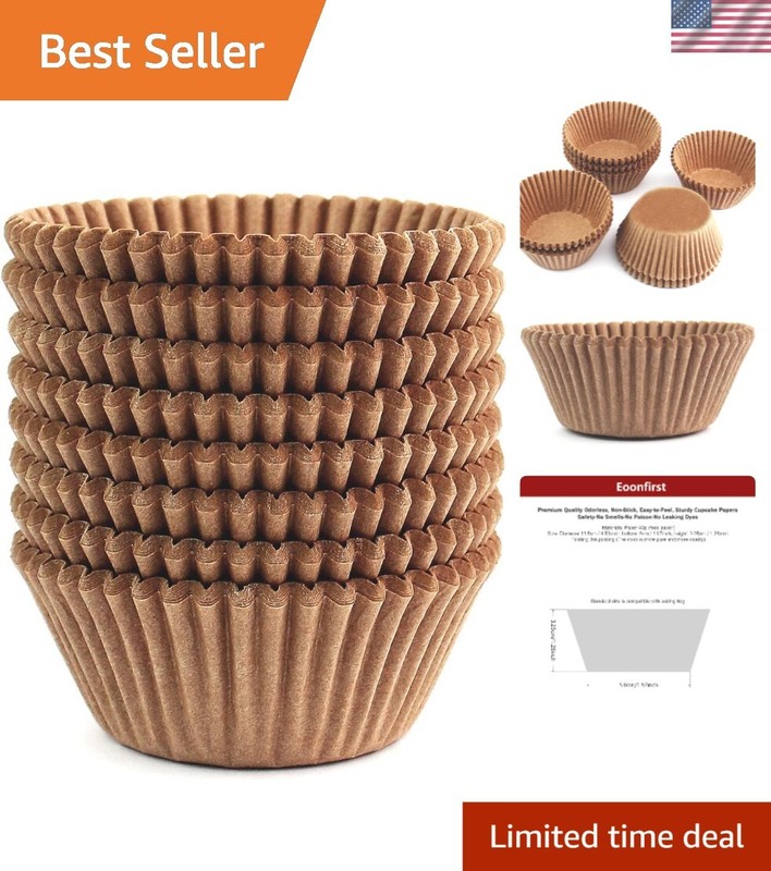 200 Natural Greaseproof Baking Cups – Food-Grade Cupcake Liners for All Events