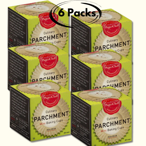 PaperChef Culinary Parchment Mini Baking Cups 90CT – BOX OF 6
