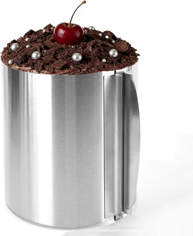 Cake Ring Extra High 7.87 Inch, Stable Stainless Steel round Adjustable Cake Mol gallery