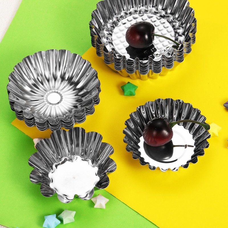 30pcs Cupcake Mold, Stainless Steel Mini Cupcake Cake Pans 3.1 x0.8inch gallery