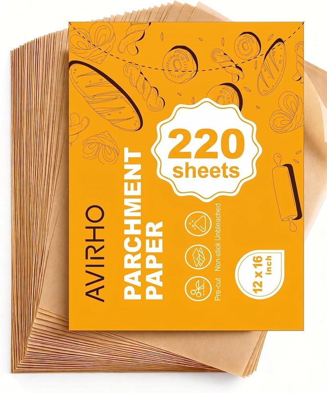 220 Count Parchment Paper Sheets for Baking 12×16 Inch, Precut Non-Sti