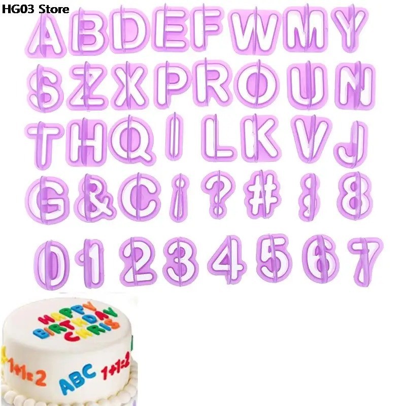 40pc Alphabet Number Fondant Cutter Icing Kit Letter Cake Cookie Decorating Mold