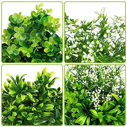 6 Bundles Artificial Greenery Stems Mixed Fake Plants Eucalyptus Stems White gallery