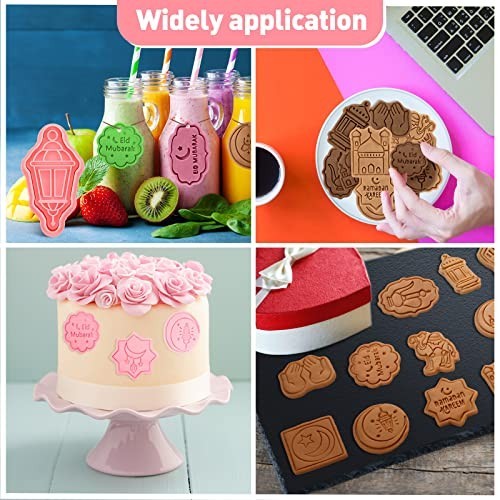 16-Piece Ramadan Cookie Cutter Set - Eid Mubarak Plunger Stamps, Moon & Star Mol gallery