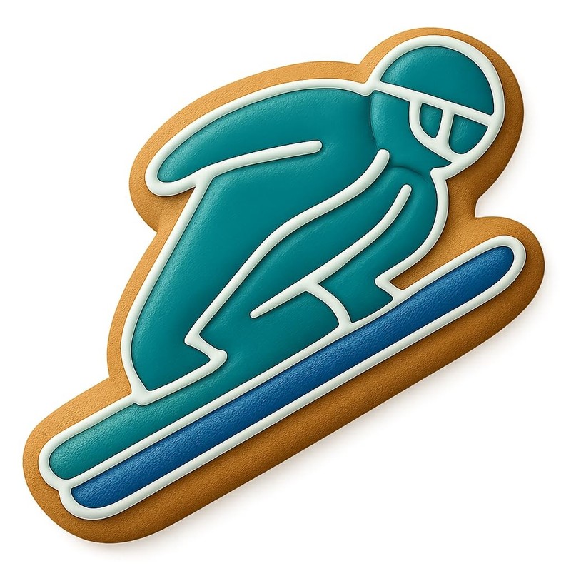 Ski Jumping Silhouette Cookie Cutter & Stamp, Fondant & Clay - 4x2.4 gallery