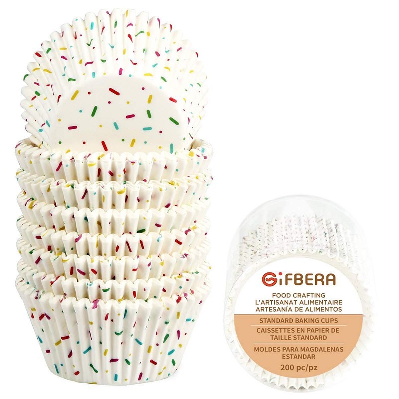 Candy White Cupcake Liners – Standard Baking Cups Odorless Greaseproof Muffin…