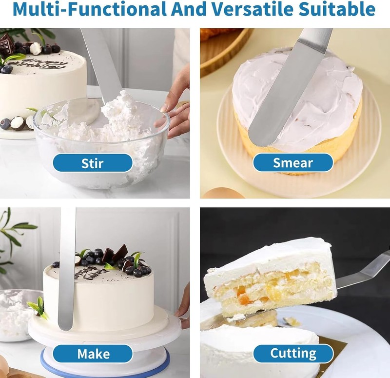3 PCS Icing Spatulas, Offset Spatula, Stainless Steel Cake Decorating Spatula... gallery
