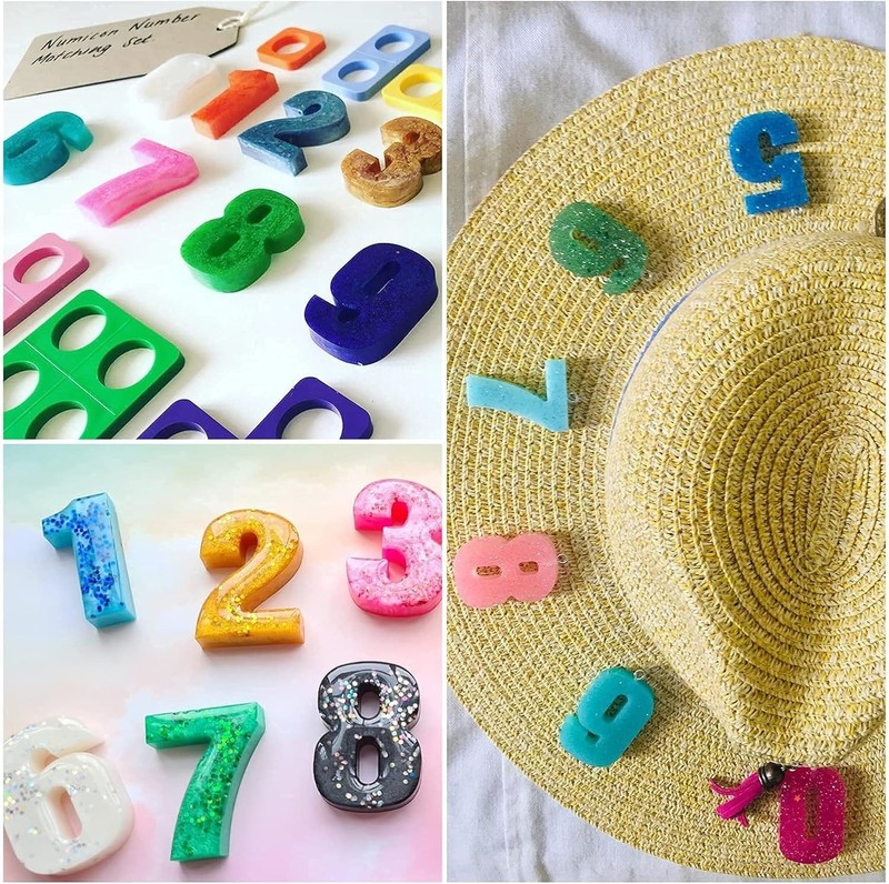 2 Pack Large Letter Silicone Mold Big Number Alphabet Crayon Chocolate Caking... gallery