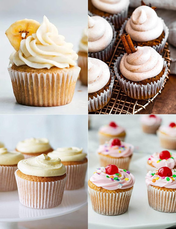 Gifbera White Jumbo Cupcake Muffin Liners Greaseproof Parchment Paper - Odorless gallery