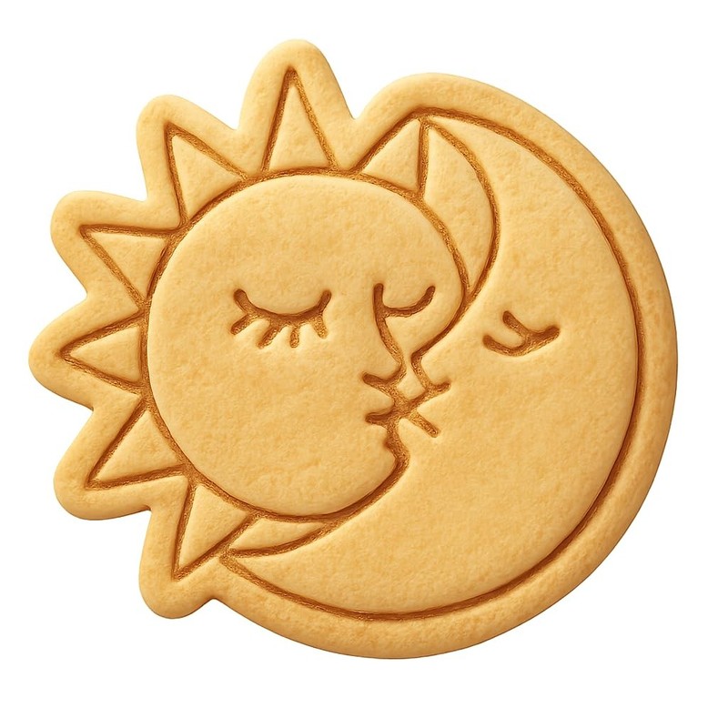 Sun and Moon Kiss Cookie Cutter & Stamp, Fondant & Clay - 4x3.8 gallery