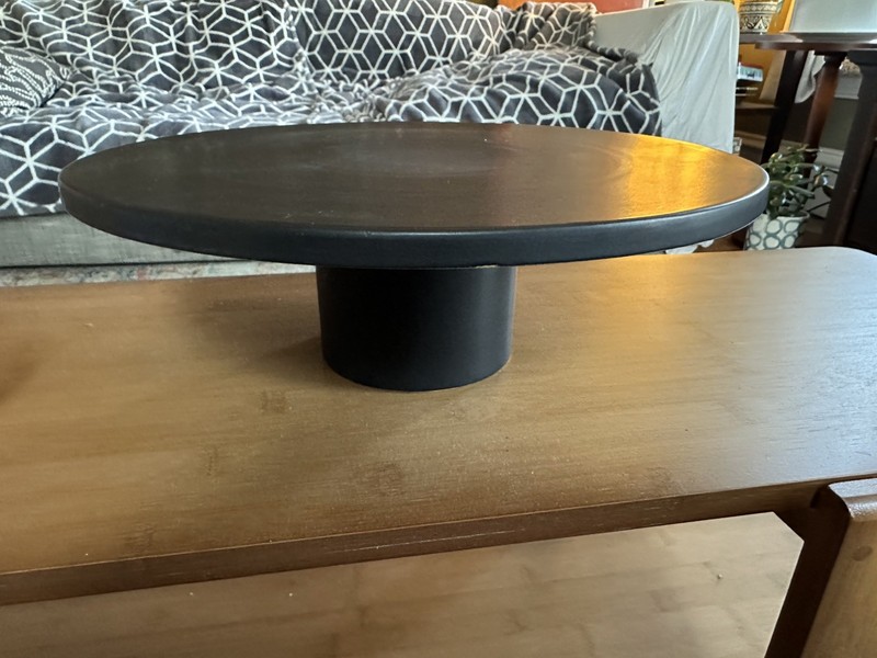 CB2 Black Pedestal Cake Stand 12 inch gallery
