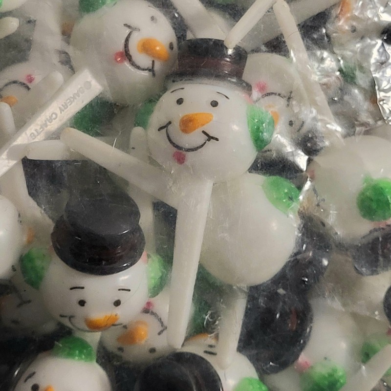 Bag of 3D Snowman Cupcake Toppers Christmas Holiday Party School Treats Bakery gallery