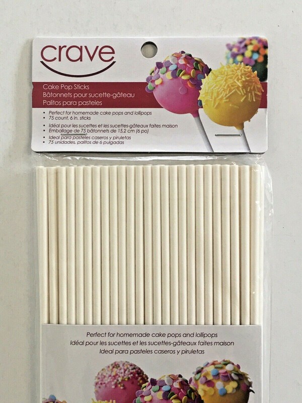 2 pk Crave Lollipop Treat Cake Pop Candy Sticks 6" 75 Count ea gallery