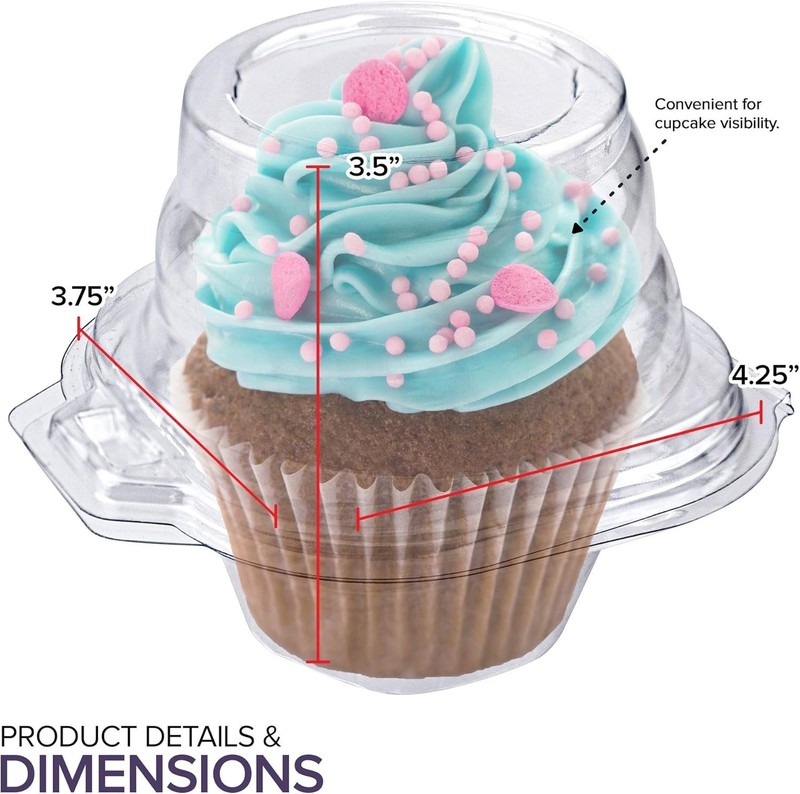 Durable Plastic Cupcake Storage Containers 50 Pack – Stackable & Freezer-Safe gallery