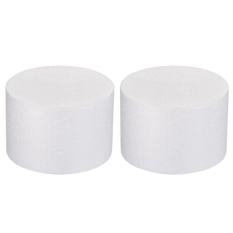 Round Foam Cake Dummy 4 Inch x 6 Inch Circle Dummy Cake Set for Wedding 2 Pack