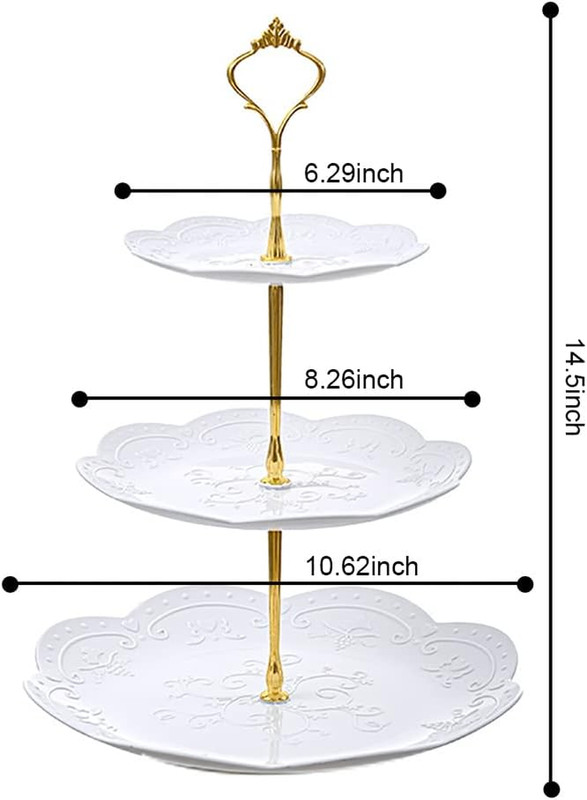 3 Tier Cupcake Stand Cake Stand - Plastic Tiered Serving Tray for Desserts, Cand gallery