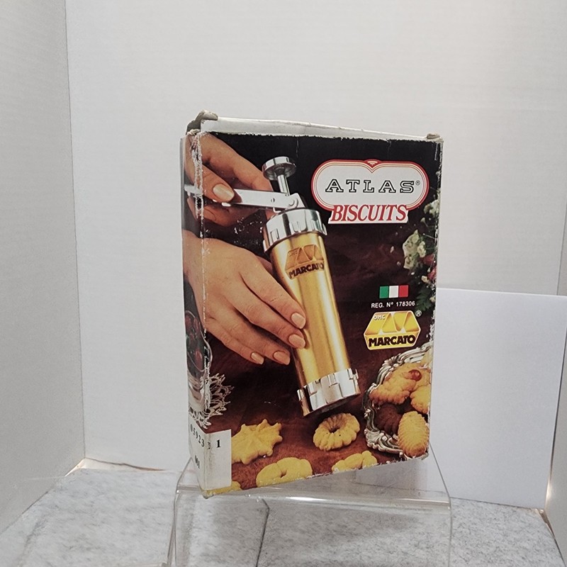 Marcato Atlas Biscuits Maker Cookie Press from Italy, 19 Discs and 4 Tips In Box gallery
