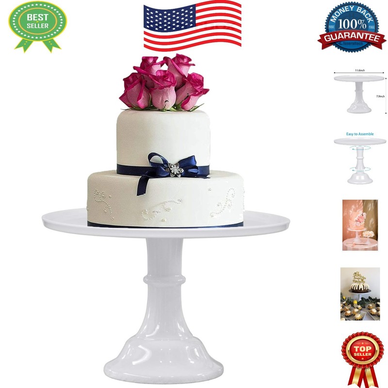 Versatile 11-Inch White Cake Stand for Birthdays, Anniversaries, and Holidays