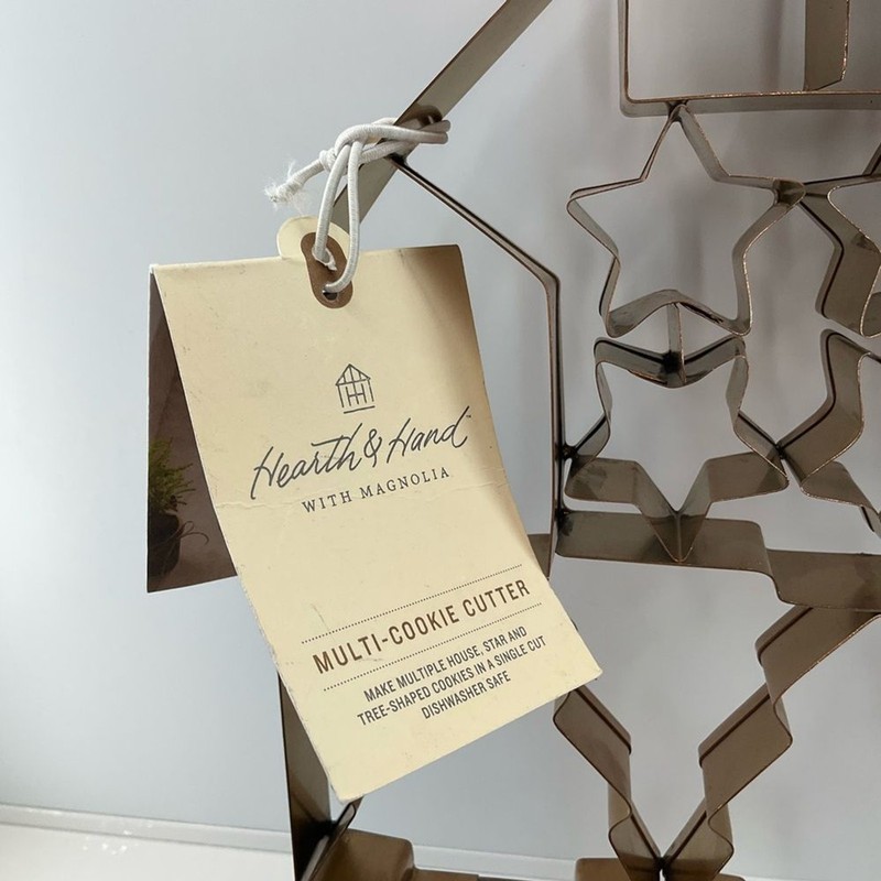 HEARTH & HAND XL Copper Patina Multi Cookie Cutter House Trees Stars Farmhouse gallery