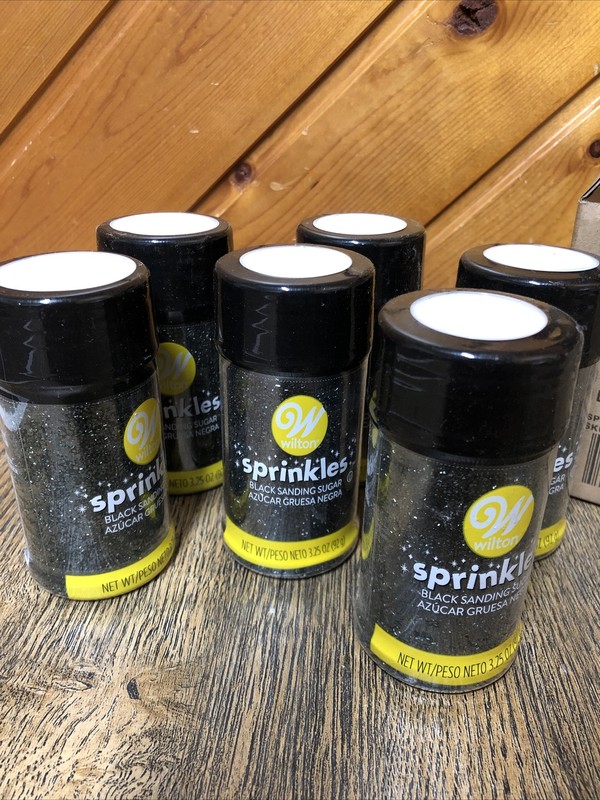 Lot Of 6 Wilton Sprinkles Colored Sugar, Black - 710-762 Brand New gallery