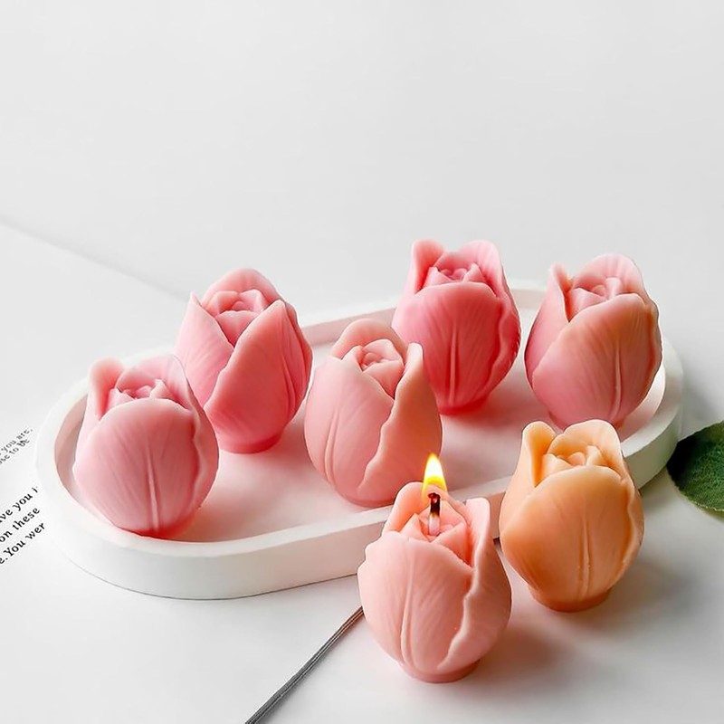 3 PCS High-Quality Tulip Flower Molds - Ideal for Candle, Soap & Dessert Decor gallery