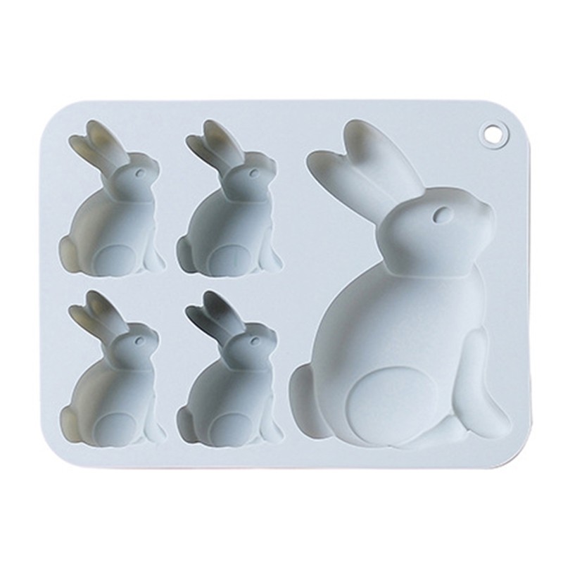 5 Cacities Silicone Rabbit Mousse Moulds Fondant Mould Chocolates Molds 2 Colors